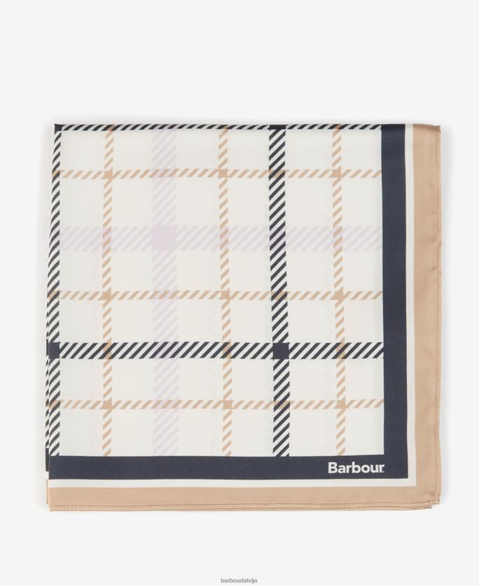 Barbour sievietes Stanton pārbaudīts kvadrātveida šalle P8J88A2462 Piederumi tranšeja/jūras spēki