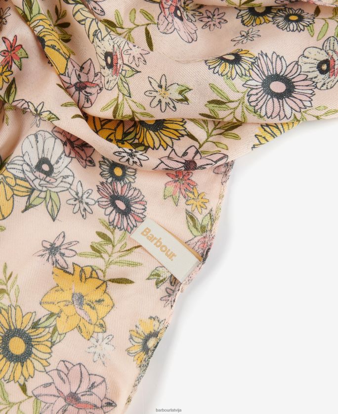 Barbour sievietes liela izmēra šalle ar ziedu apdruku P8J88A2449 Piederumi persiku