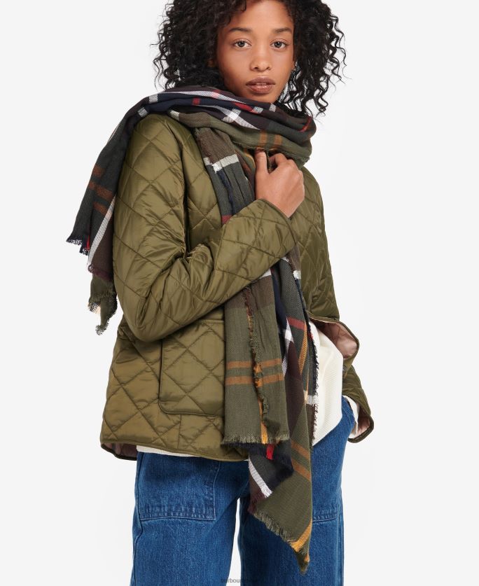 Barbour sievietes lucinda tartāna šalle P8J88A2447 Piederumi varavīksnene / flote