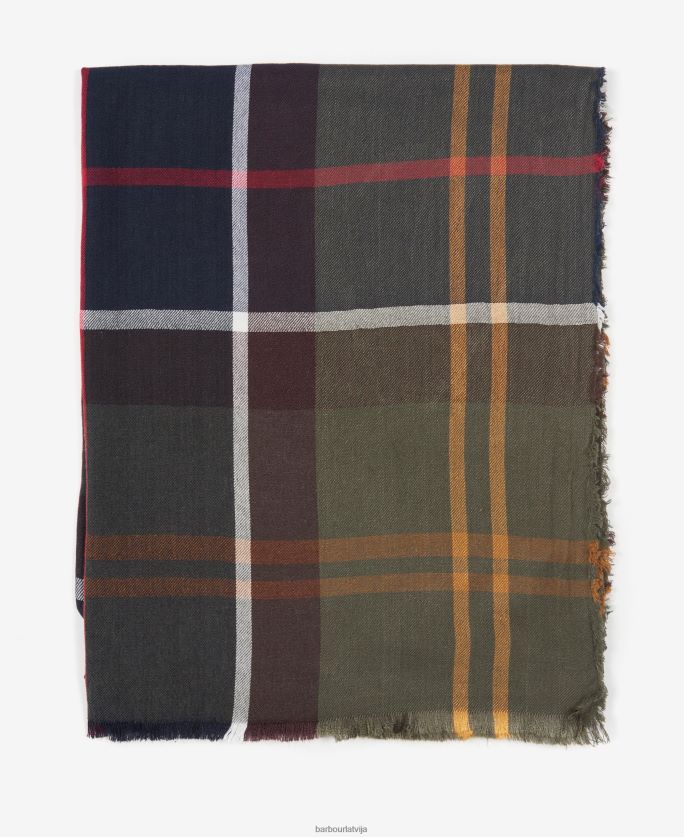 Barbour sievietes lucinda tartāna šalle P8J88A2447 Piederumi varavīksnene / flote