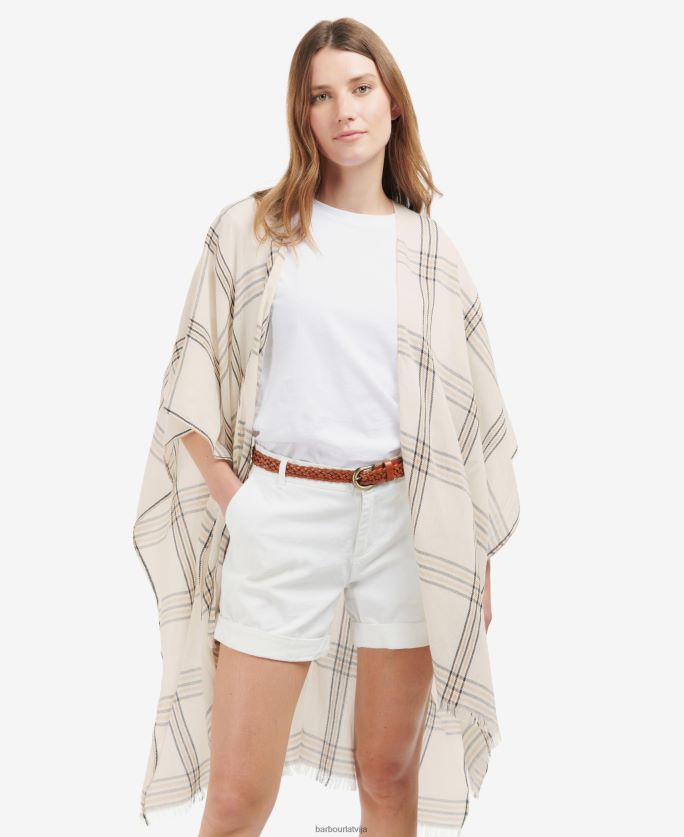 Barbour sievietes nefrīta rūta šalle P8J88A2445 Piederumi čuksti balts