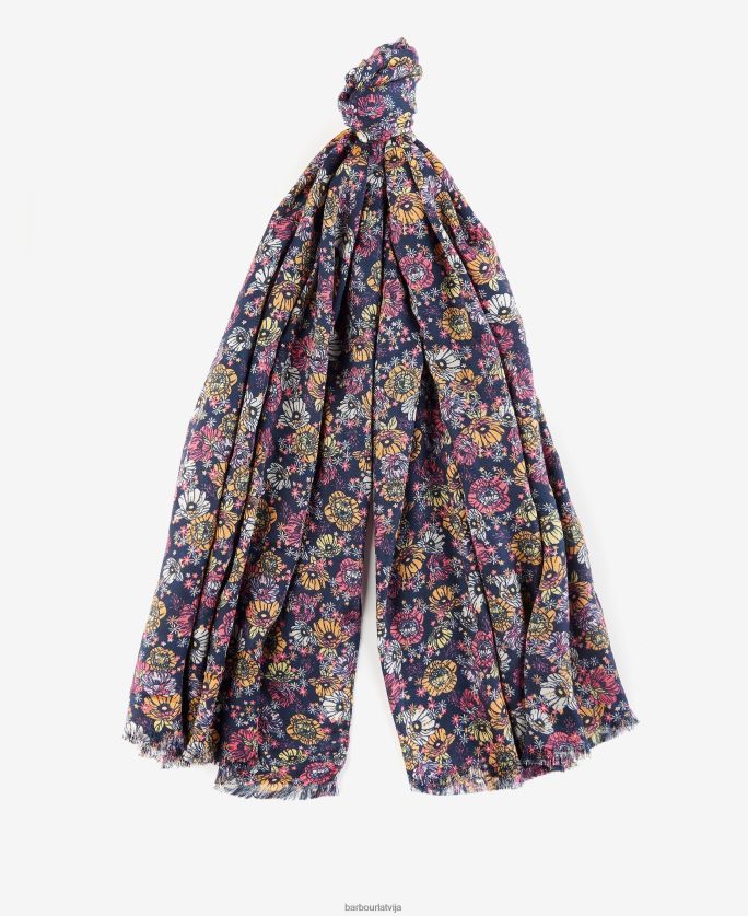 Barbour sievietes retro ziedu apdrukas šalle P8J88A2448 Piederumi klasisks multi