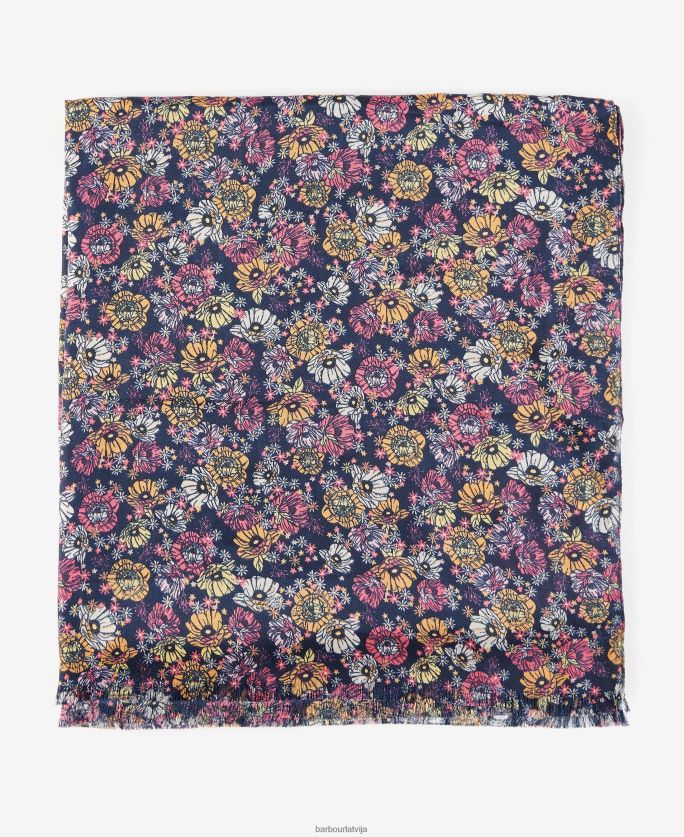 Barbour sievietes retro ziedu apdrukas šalle P8J88A2448 Piederumi klasisks multi