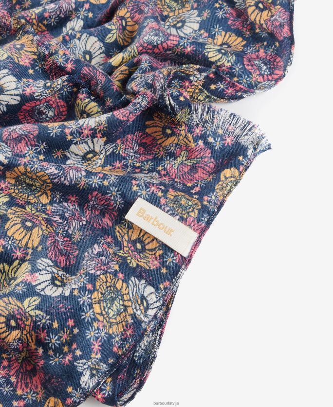 Barbour sievietes retro ziedu apdrukas šalle P8J88A2448 Piederumi klasisks multi