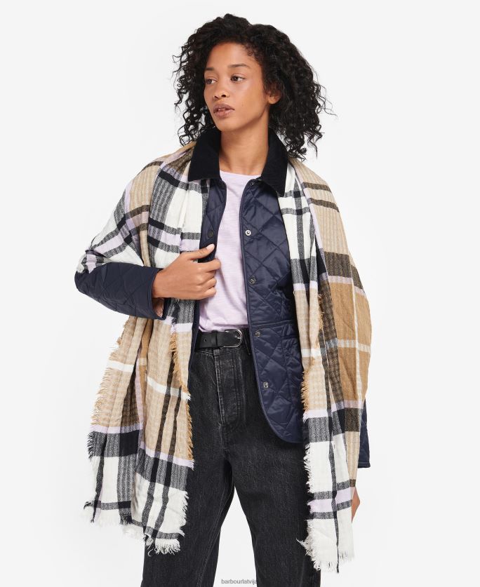 Barbour sievietes ticības tartāna ietīšana P8J88A2457 Piederumi tranšeja/jūras spēki