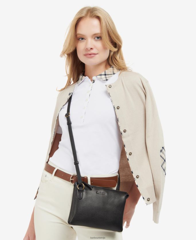 Barbour sievietes Lochy ādas crossbody soma P8J88A2388 Piederumi klasisks brūns