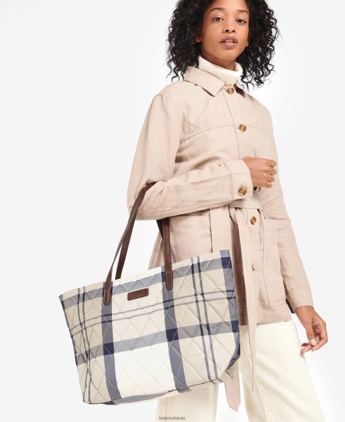 Barbour sievietes Wetherham stepēta soma P8J88A2389 Piederumi klasiskais tartāns