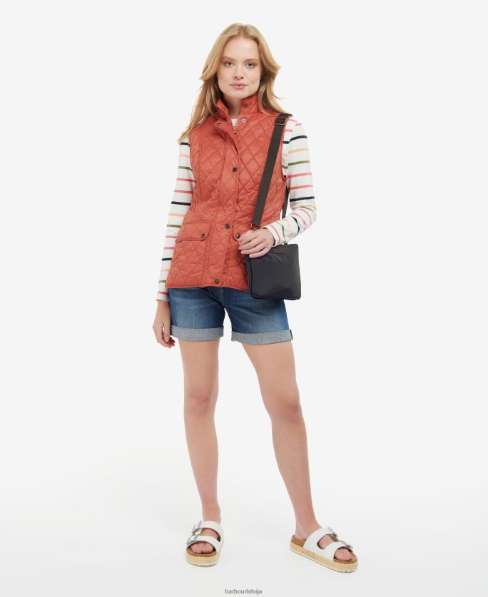 Barbour sievietes ella dubultā rāvējslēdzēja crossbody soma P8J88A2400 Piederumi olīvu