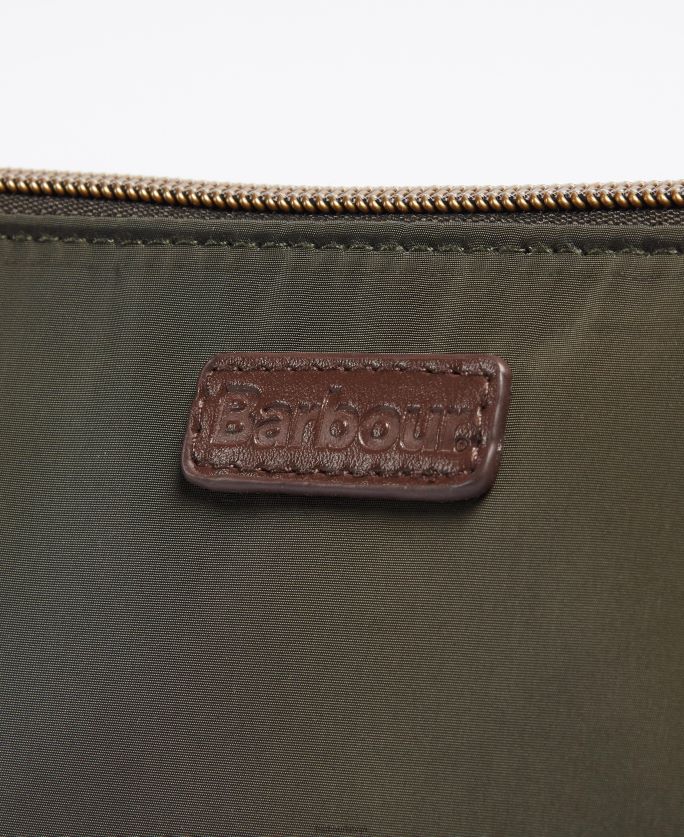 Barbour sievietes ella dubultā rāvējslēdzēja crossbody soma P8J88A2400 Piederumi olīvu