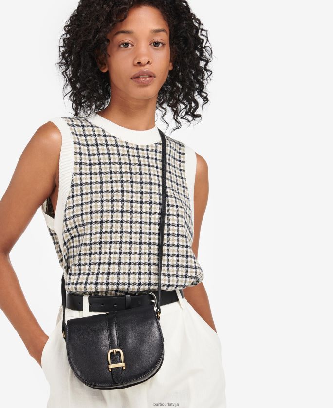 Barbour sievietes laire ādas seglu soma P8J88A2403 Piederumi tumši brūns