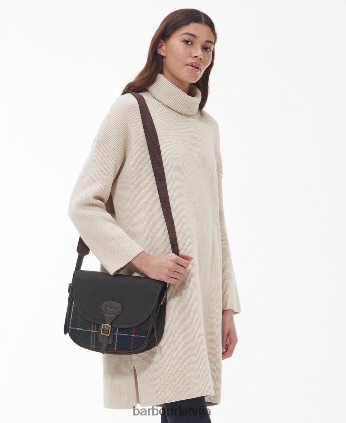 Barbour sievietes tartāna crossbody soma P8J88A2408 Piederumi klasiskais tartāns