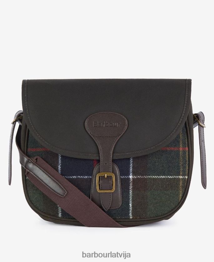 Barbour sievietes tartāna crossbody soma P8J88A2408 Piederumi klasiskais tartāns