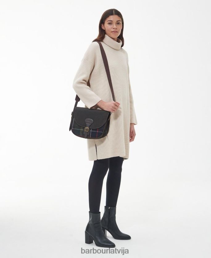 Barbour sievietes tartāna crossbody soma P8J88A2408 Piederumi klasiskais tartāns