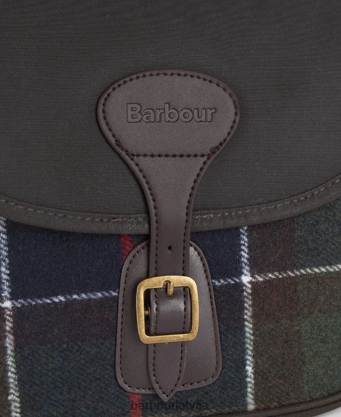Barbour sievietes tartāna crossbody soma P8J88A2408 Piederumi klasiskais tartāns
