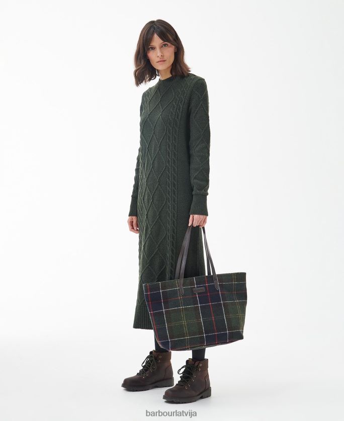 Barbour sievietes tasche witford tartan tote P8J88A2394 Piederumi klasiskais tartāns