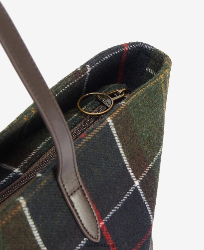 Barbour sievietes tasche witford tartan tote P8J88A2394 Piederumi klasiskais tartāns