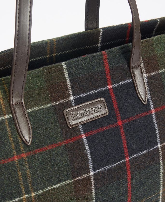 Barbour sievietes tasche witford tartan tote P8J88A2394 Piederumi klasiskais tartāns