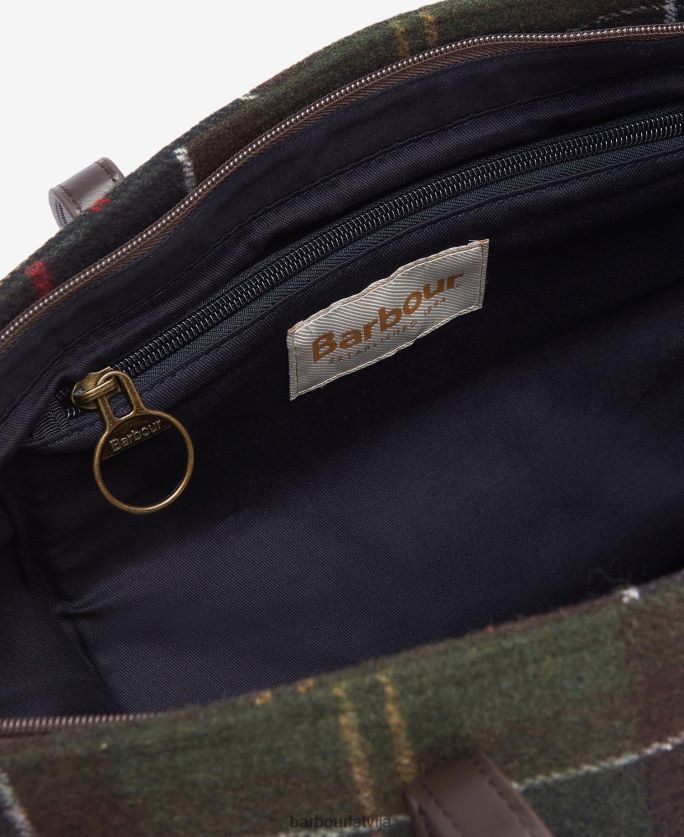 Barbour sievietes tasche witford tartan tote P8J88A2394 Piederumi klasiskais tartāns
