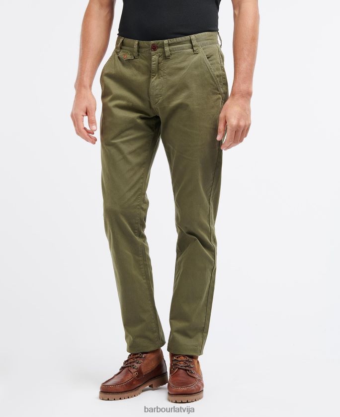 Barbour vīriešiem Neuston sarža bikses P8J88A1143 apģērbs efejas zaļa