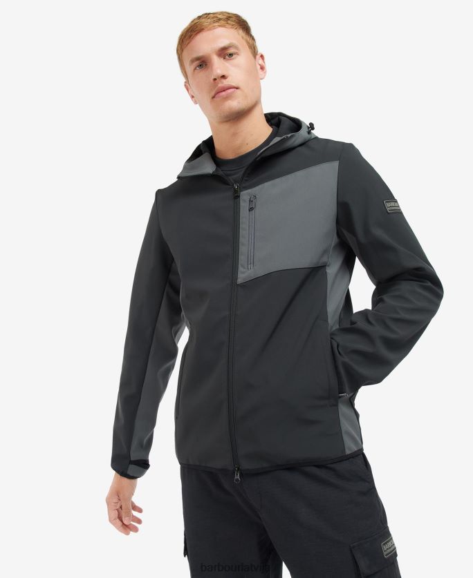 Barbour vīriešiem mercian shell & flīsa jaka P8J88A1134 apģērbs klasisks melns