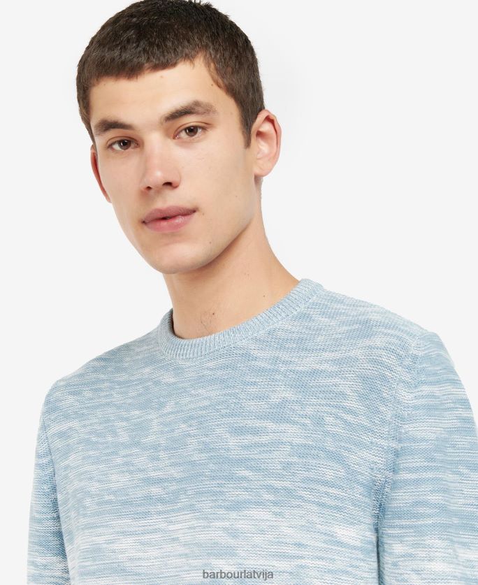 Barbour vīriešiem brading ombre trikotāžas apkakles džemperis P8J88A1123 apģērbs pulveris zils