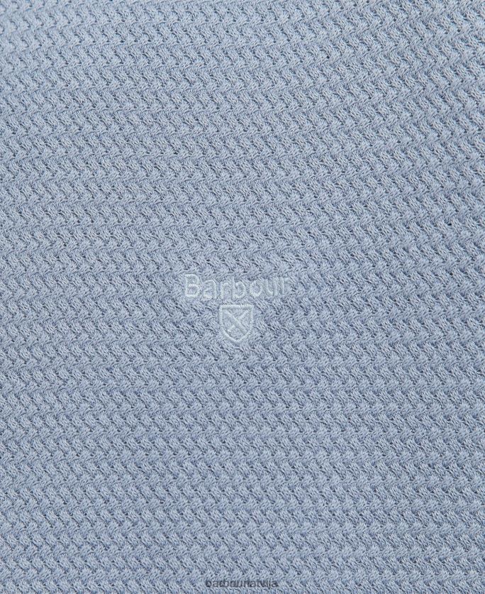 Barbour vīriešiem fleming trikotāžas džemperis ar apkakli P8J88A1093 apģērbs mazgāti zilā krāsā