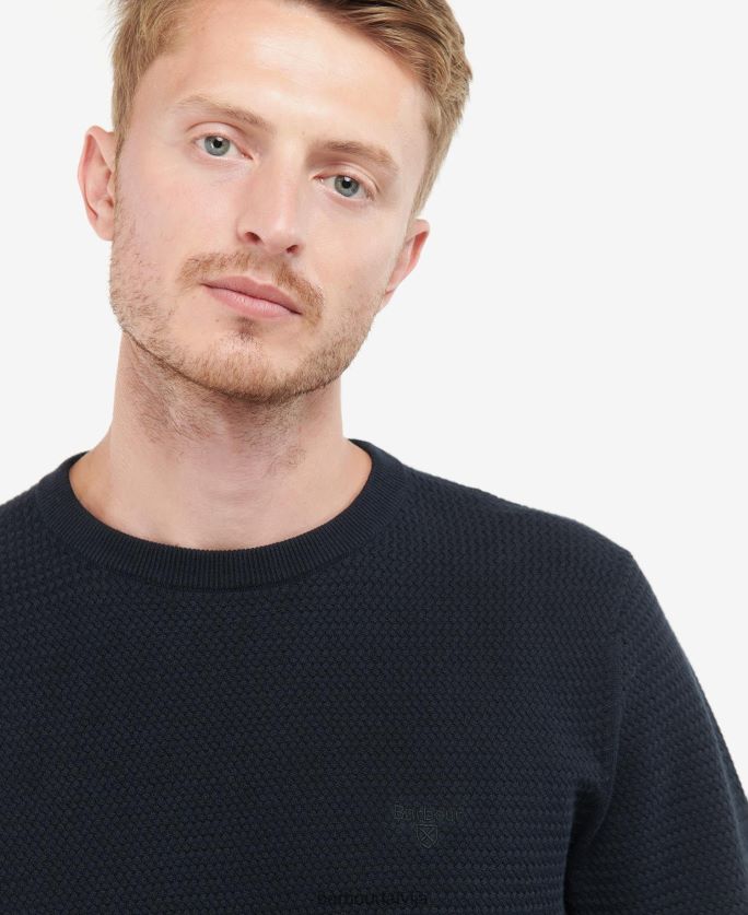 Barbour vīriešiem fleming trikotāžas džemperis ar apkakli P8J88A1127 apģērbs mazgāti zilā krāsā