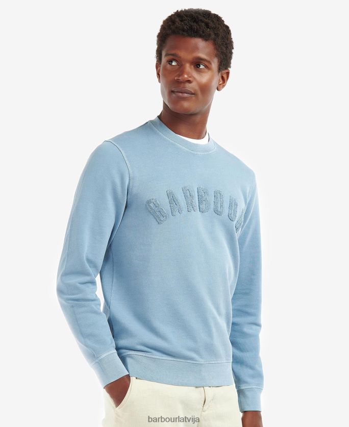 Barbour vīriešiem džemperis ar lielu logotipu ar apkakli P8J88A1042 apģērbs pulveris zils