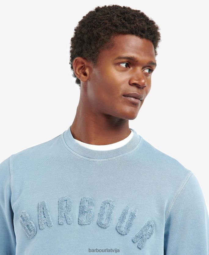 Barbour vīriešiem džemperis ar lielu logotipu ar apkakli P8J88A1042 apģērbs pulveris zils