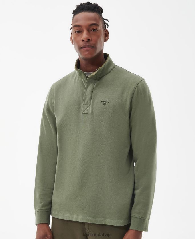 Barbour vīriešiem kiphil džemperis ar pusrāvējslēdzēju P8J88A1026 apģērbs dedzināta olīve