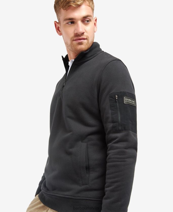 Barbour vīriešiem sakausējuma puse rāvējslēdzēja sviedri P8J88A1071 apģērbs tumši melns