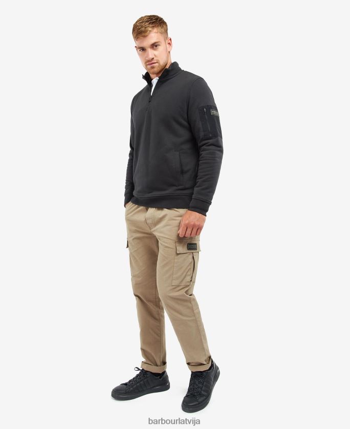 Barbour vīriešiem sakausējuma puse rāvējslēdzēja sviedri P8J88A1071 apģērbs tumši melns