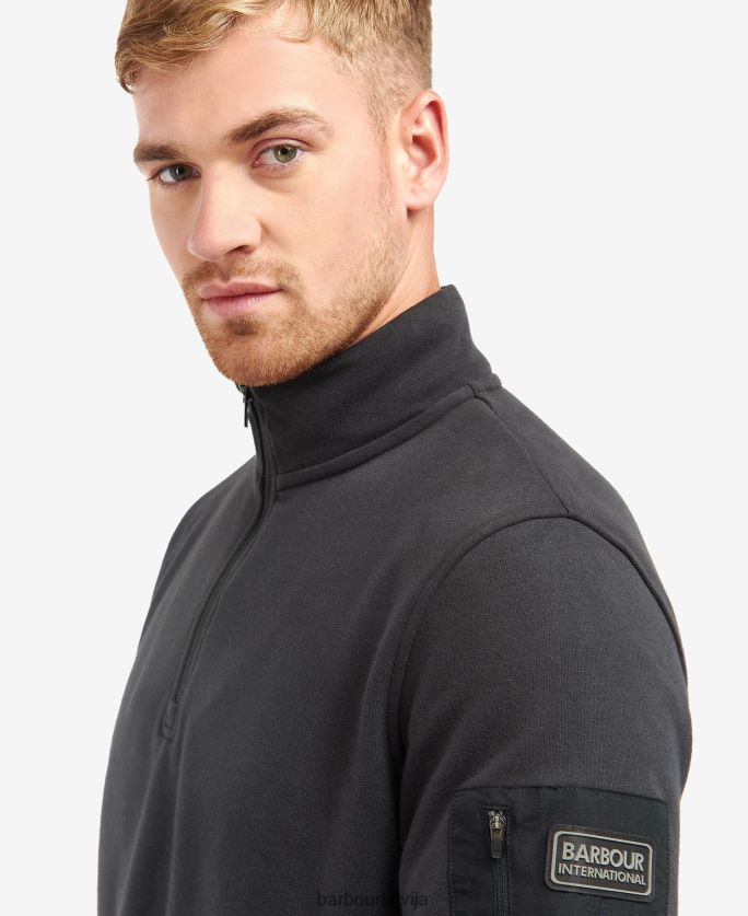 Barbour vīriešiem sakausējuma puse rāvējslēdzēja sviedri P8J88A1071 apģērbs tumši melns