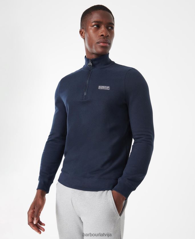 Barbour vīriešiem starptautiskais sporta krekls ar pusrāvējslēdzēju P8J88A1020 apģērbs melns