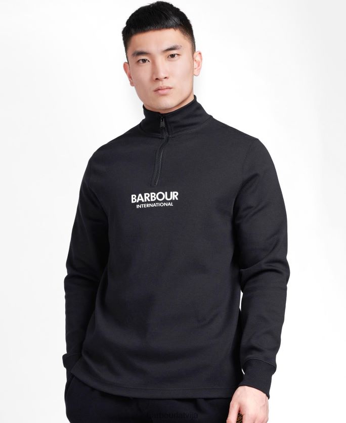 Barbour vīriešiem transmisijas pusrāvējslēdzēja sporta krekls P8J88A1024 apģērbs melns