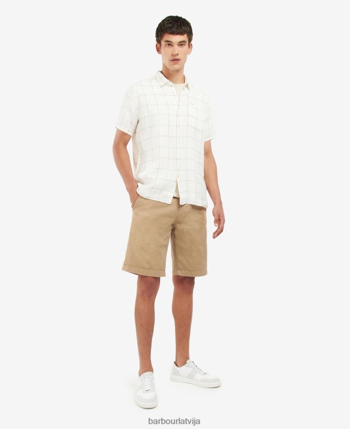 Barbour vīriešiem Bayston lina krekls P8J88A366 apģērbs ekru