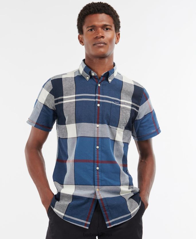 Barbour vīriešiem Douglas krekls ar īsām piedurknēm P8J88A354 apģērbs vasaras flote
