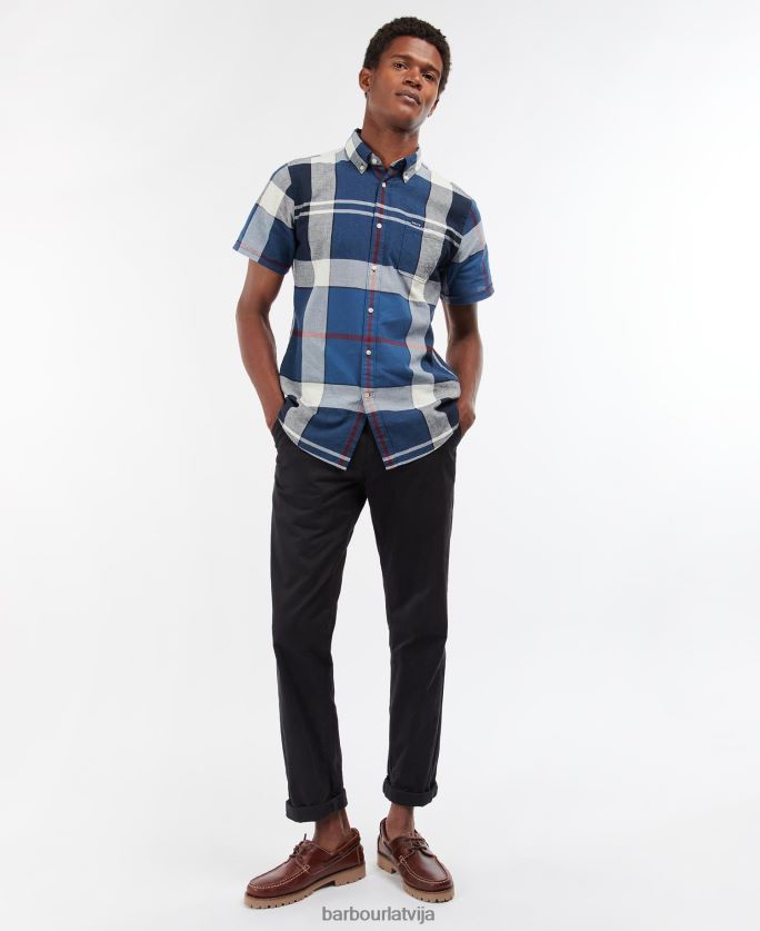 Barbour vīriešiem Douglas krekls ar īsām piedurknēm P8J88A354 apģērbs vasaras flote