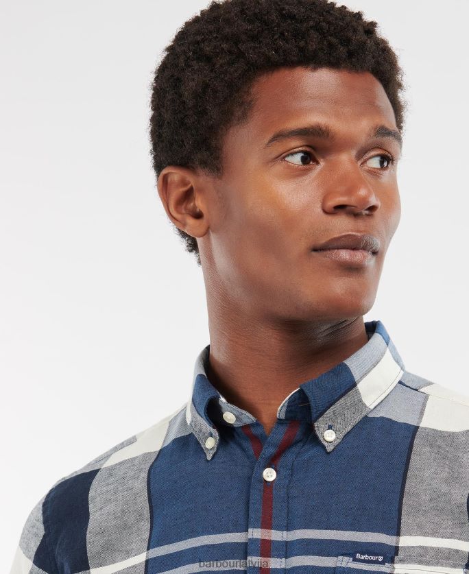 Barbour vīriešiem Douglas krekls ar īsām piedurknēm P8J88A354 apģērbs vasaras flote