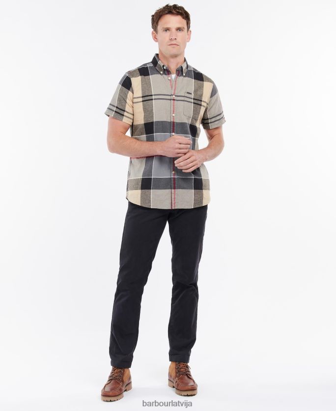 Barbour vīriešiem Douglas krekls ar īsām piedurknēm P8J88A363 apģērbs vasaras flote