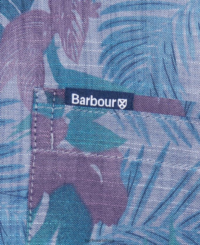 Barbour vīriešiem Dunfordas vasaras krekls ar īsām piedurknēm P8J88A330 apģērbs chambray zils