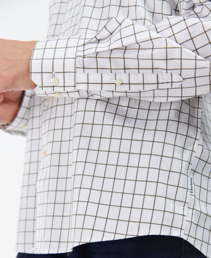 Barbour vīriešiem Hanstedas lauku aktīvais krekls P8J88A458 apģērbs vidus olīvu