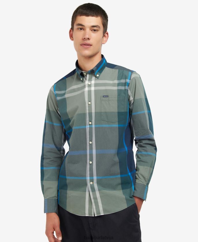 Barbour vīriešiem Harisam pielāgots krekls P8J88A381 apģērbs kielder zils tartāns