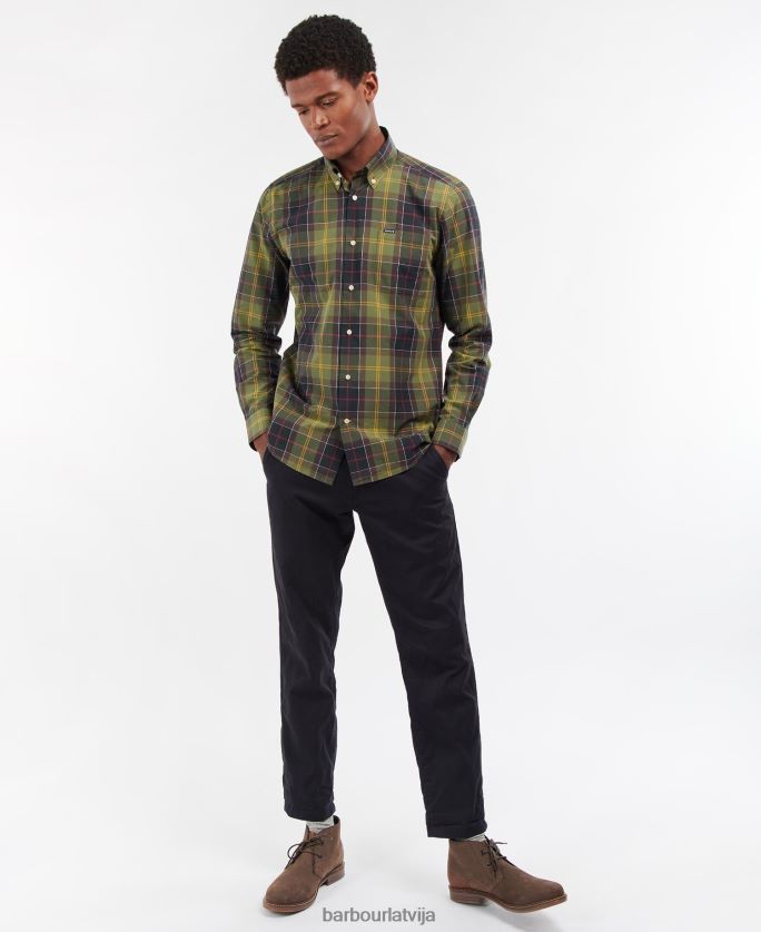 Barbour vīriešiem Kippford pielāgots krekls P8J88A398 apģērbs kleita tartāns