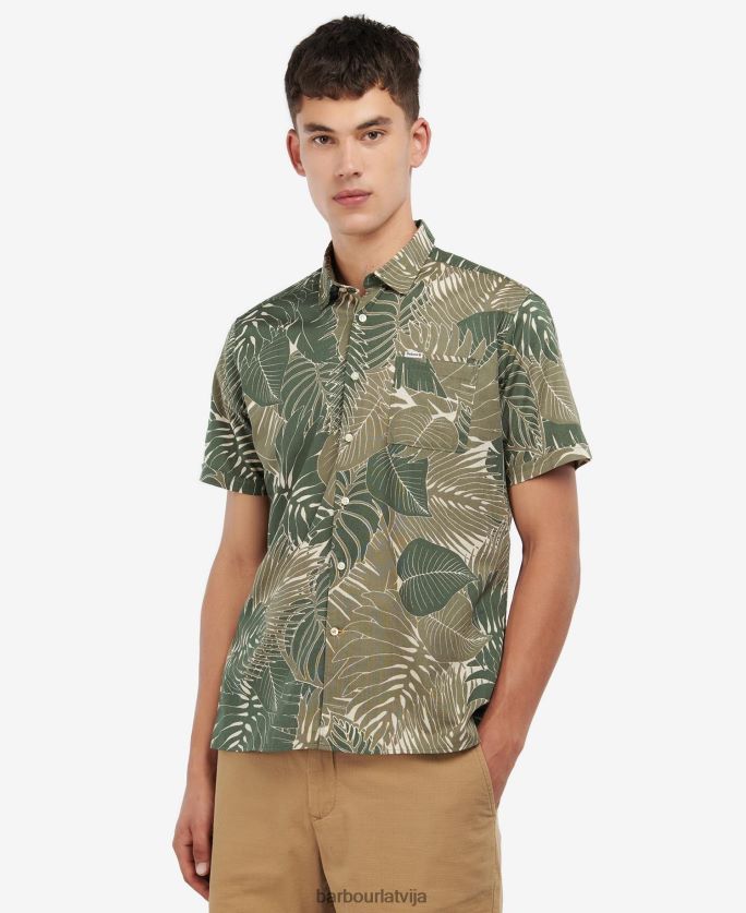 Barbour vīriešiem Kornvolas vasaras krekls P8J88A348 apģērbs olīvu