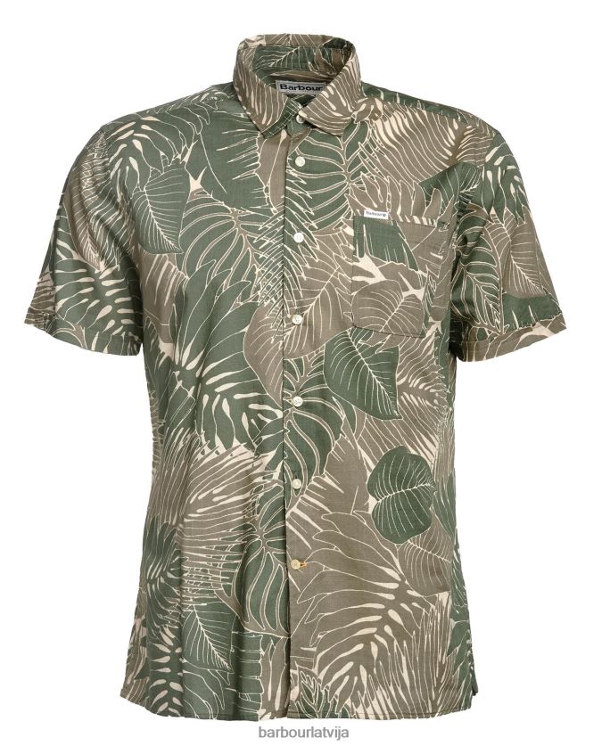 Barbour vīriešiem Kornvolas vasaras krekls P8J88A348 apģērbs olīvu
