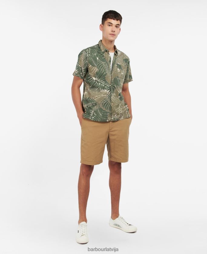 Barbour vīriešiem Kornvolas vasaras krekls P8J88A348 apģērbs olīvu