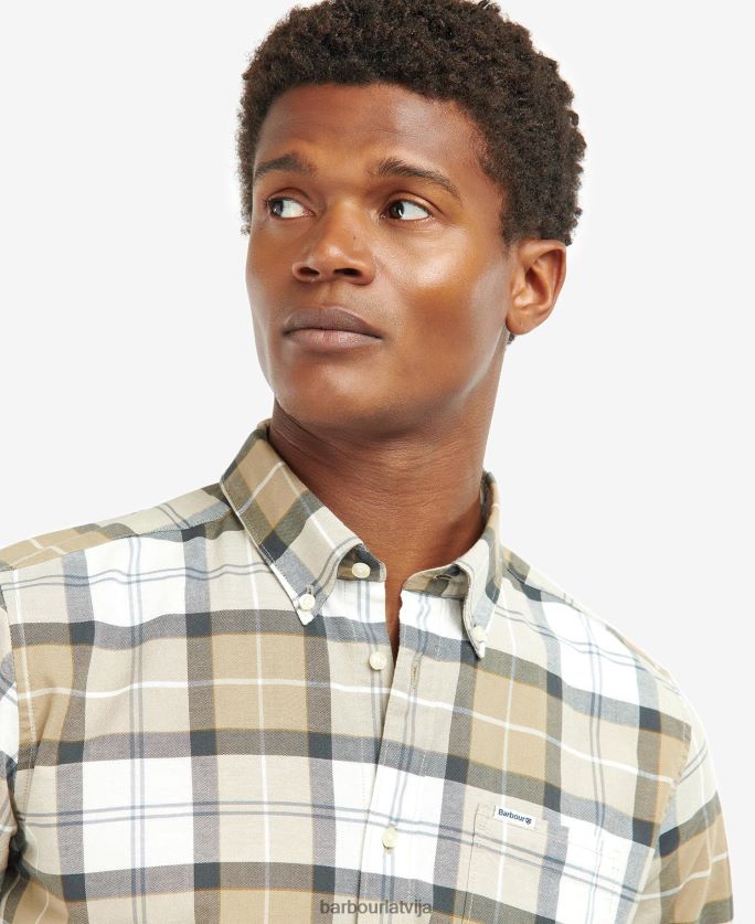 Barbour vīriešiem Lewis pielāgots krekls P8J88A416 apģērbs amble smilšu tartāns