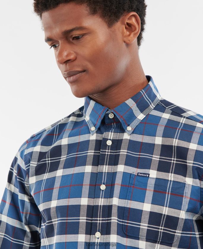 Barbour vīriešiem Lewis pielāgots krekls P8J88A427 apģērbs vasaras flote