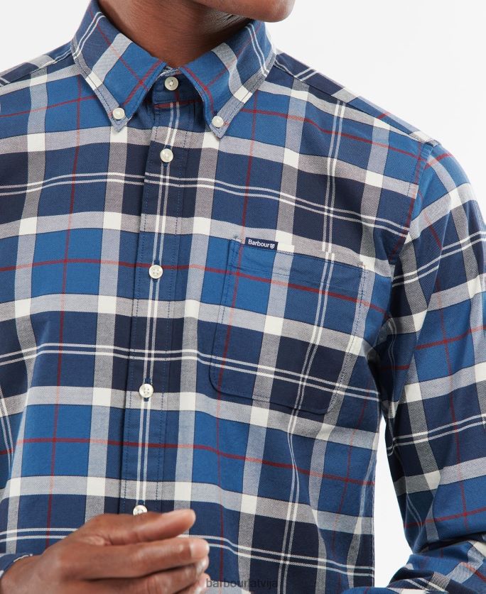 Barbour vīriešiem Lewis pielāgots krekls P8J88A427 apģērbs vasaras flote